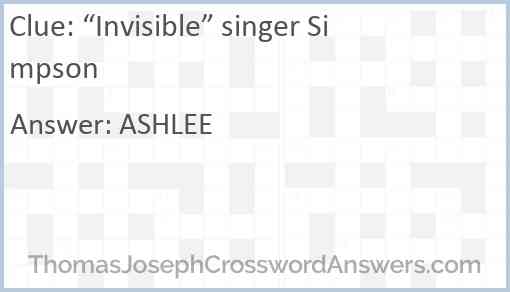 “Invisible” singer Simpson Answer