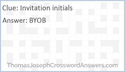 Invitation initials Answer