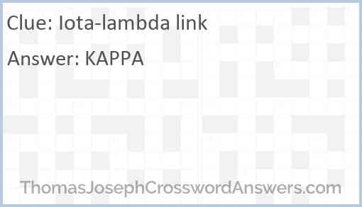 Iota-lambda link Answer