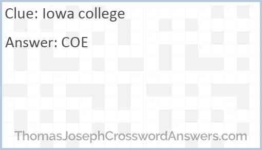 Iowa college Answer