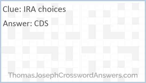 IRA choices Answer