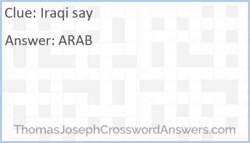 Iraqi say Answer