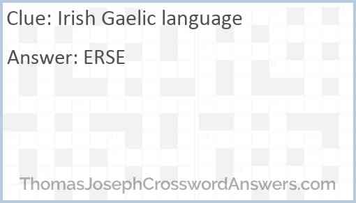Irish Gaelic language Answer
