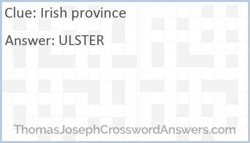 Irish province Answer