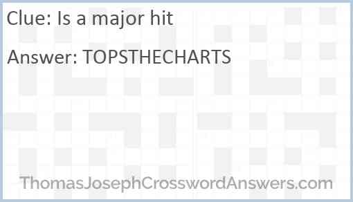 Is a major hit Answer