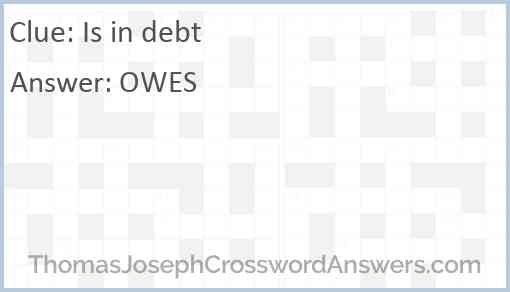 Is in debt Answer