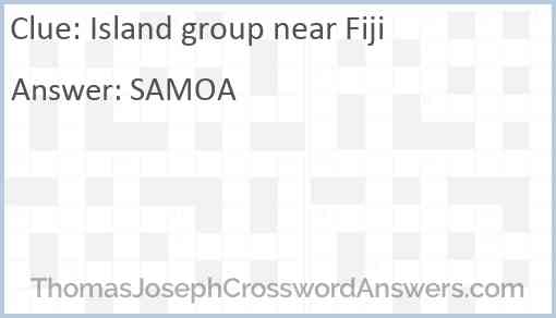 Island group near Fiji Answer