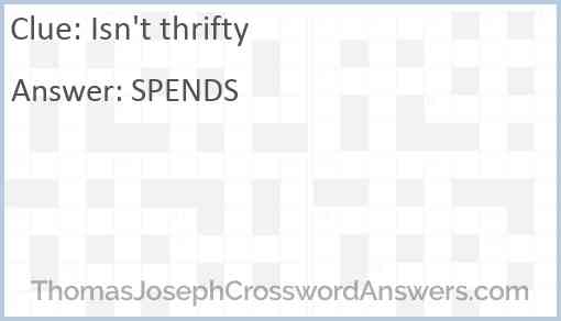 Isn't thrifty Answer