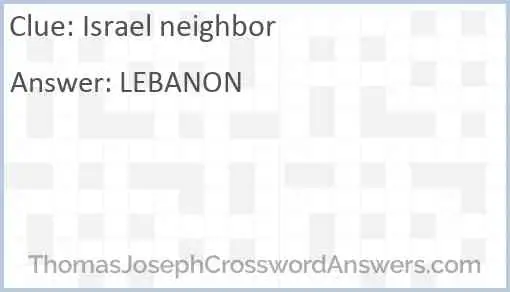 Israel neighbor Answer