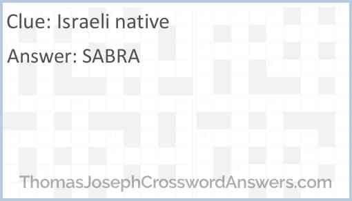 Israeli native Answer