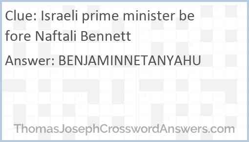 Israeli prime minister before Naftali Bennett Answer