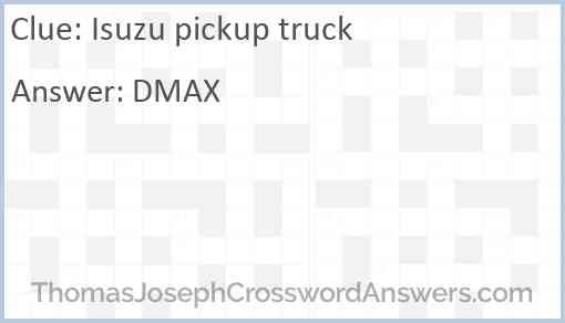 Isuzu pickup truck Answer