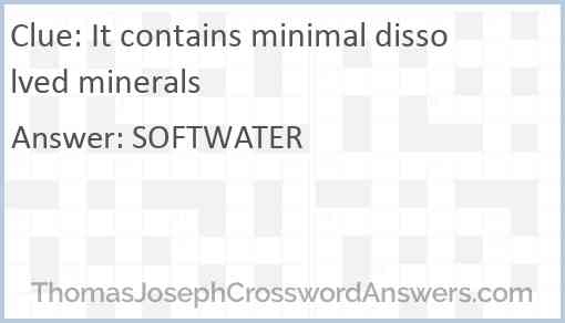It contains minimal dissolved minerals Answer