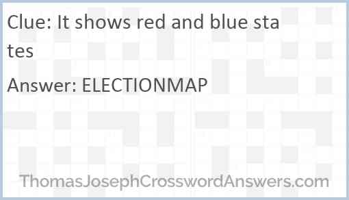 It shows red and blue states Answer