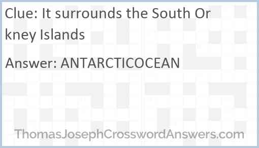 It surrounds the South Orkney Islands Answer