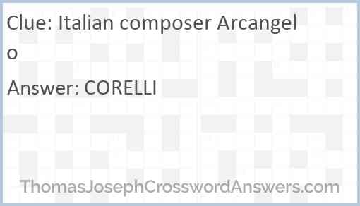Italian composer Arcangelo Answer