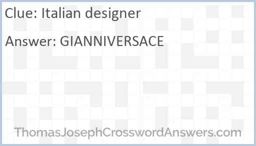 Italian designer Answer