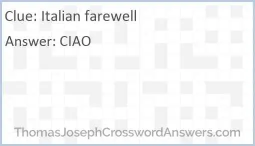 Italian farewell Answer