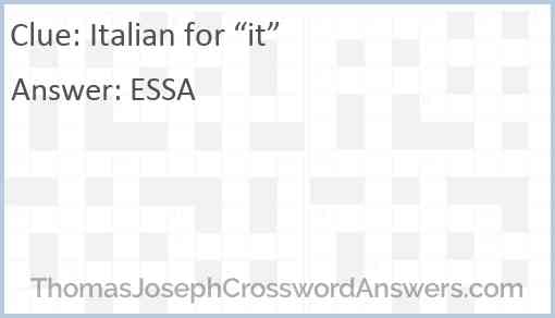 Italian for “it” Answer