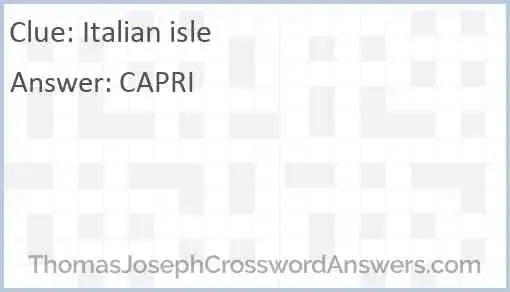 Italian isle Answer