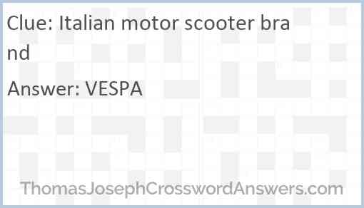 Italian motor scooter brand Answer