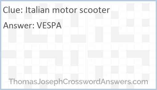 Italian motor scooter Answer