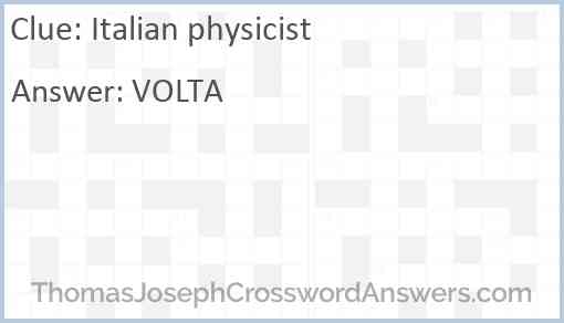 Italian physicist Answer