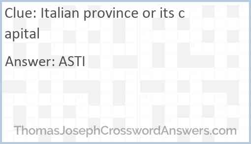 Italian province or its capital Answer