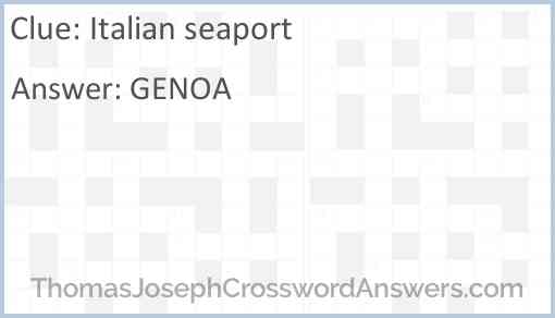 Italian seaport Answer
