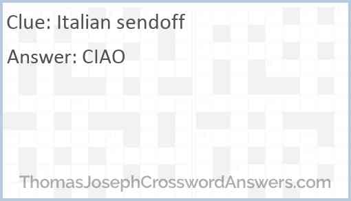 Italian sendoff Answer