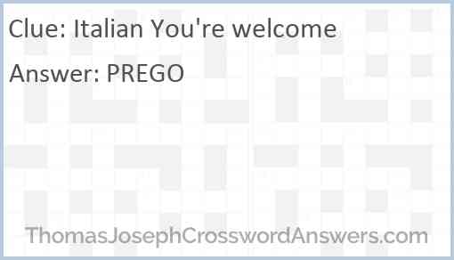 Italian You're welcome Answer