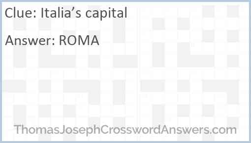 Italia’s capital Answer