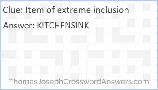 Item of extreme inclusion Answer