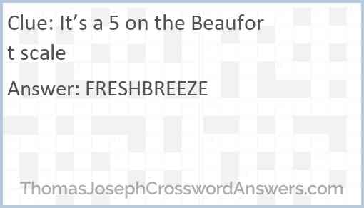 It’s a 5 on the Beaufort scale Answer