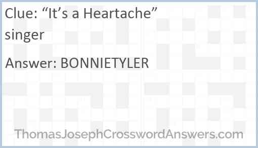 “It’s a Heartache” singer Answer