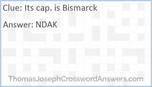 Its cap. is Bismarck Answer