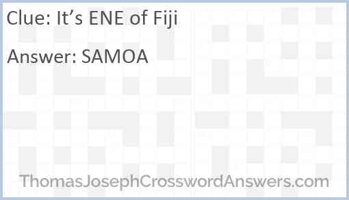 It’s ENE of Fiji Answer