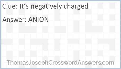 It’s negatively charged Answer