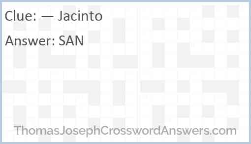 — Jacinto Answer