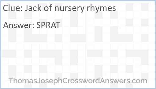 Jack of nursery rhymes Answer