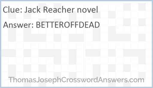 Jack Reacher novel Answer