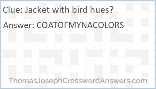Jacket with bird hues? Answer