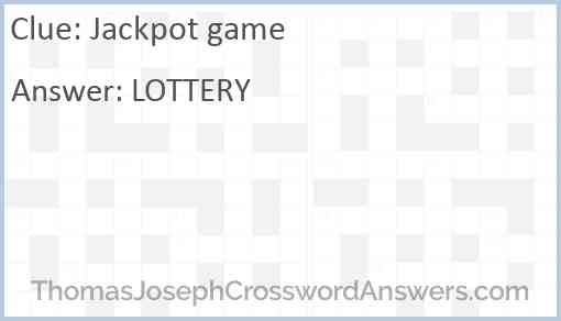 Jackpot game Answer