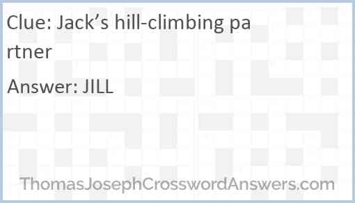 Jack’s hill-climbing partner Answer