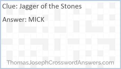 Jagger of the Stones Answer