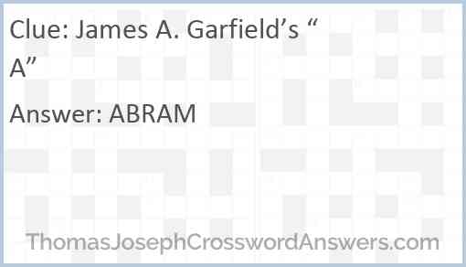 James A. Garfield’s “A” Answer
