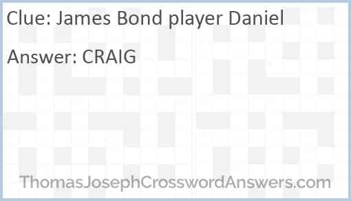 James Bond player Daniel Answer