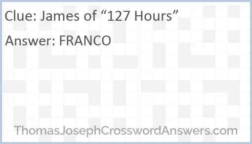 James of “127 Hours” Answer