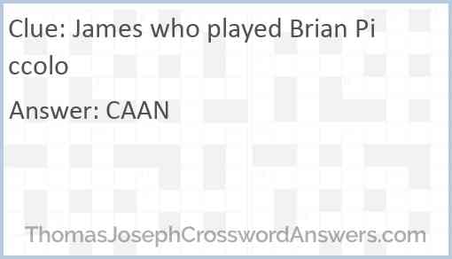 James who played Brian Piccolo Answer
