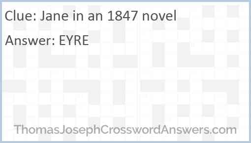 Jane in an 1847 novel Answer